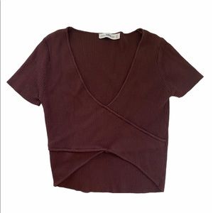 Zara Maroon Knit Top